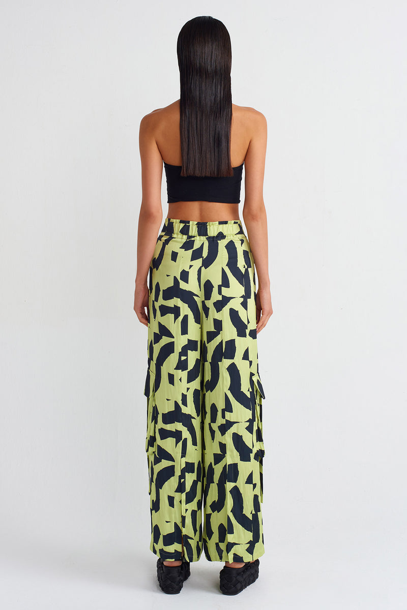 NU Satin Palazzo Trousers Multi Color