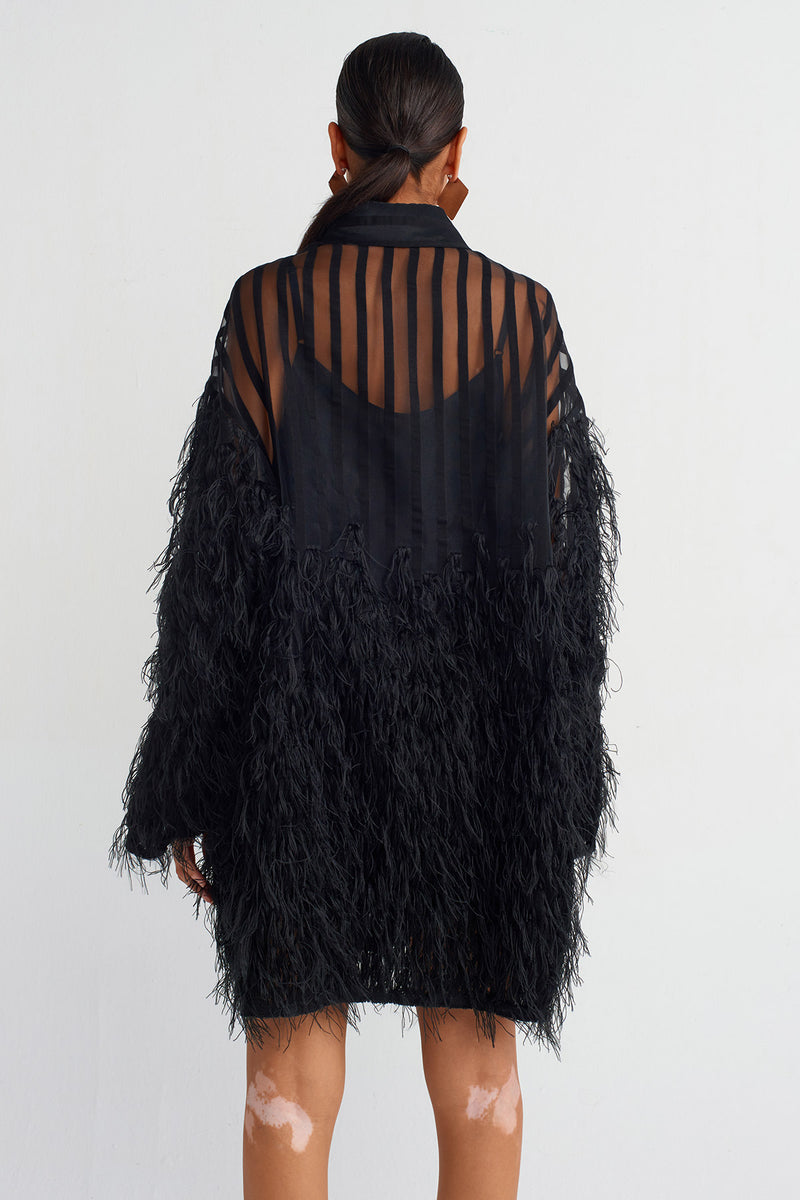 NU Short, Semi-Transparent Tulle Dress Black