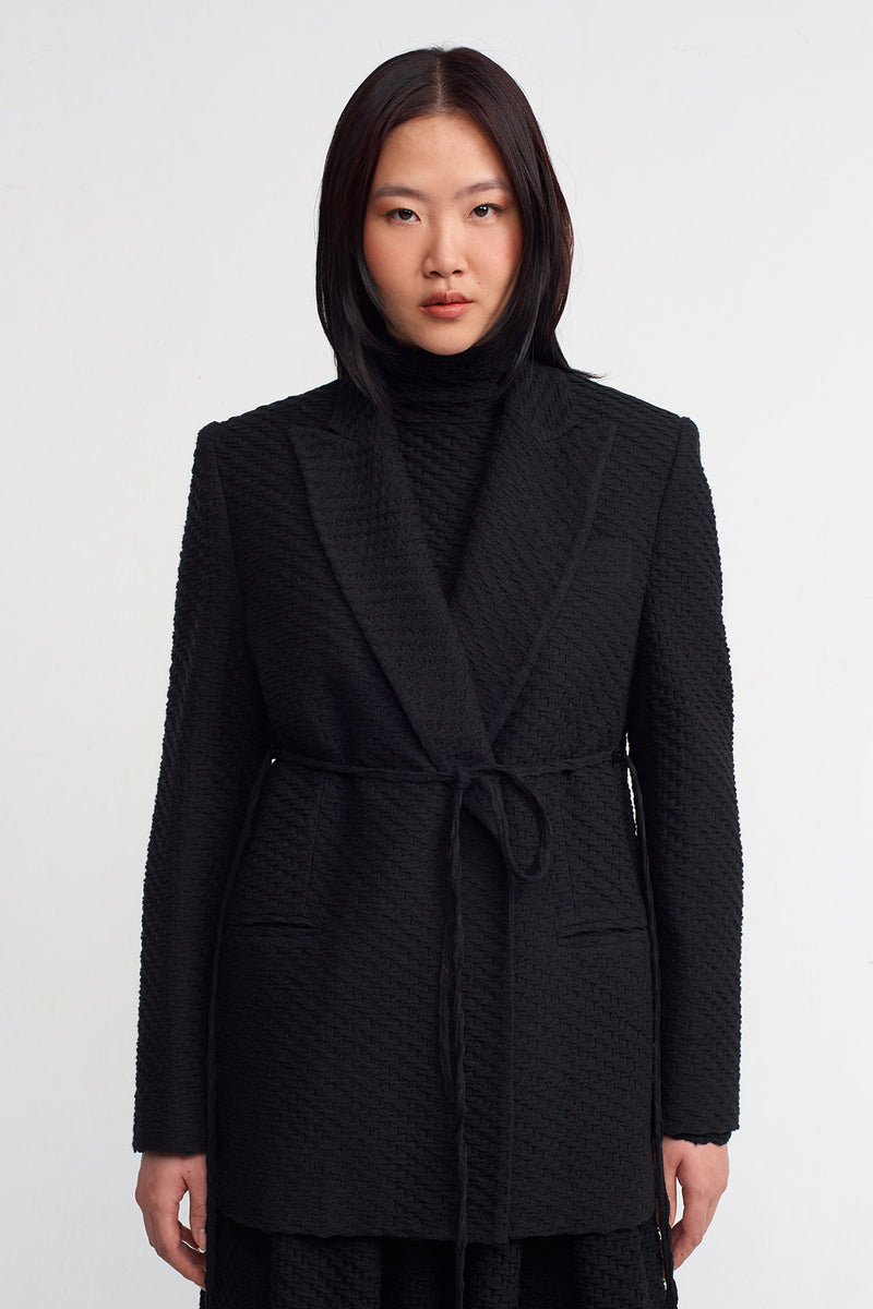 NU Belted Blazer Jacket Black