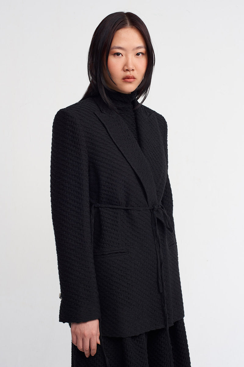 NU Belted Blazer Jacket Black