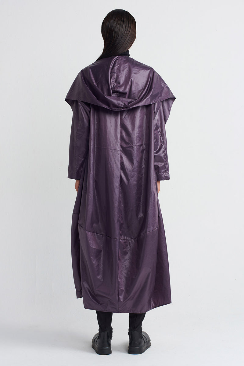 NU Long Kimono Raincoat Plum