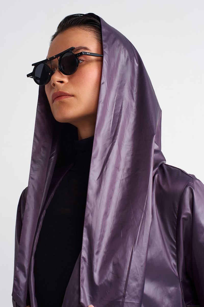 NU Long Kimono Raincoat Plum