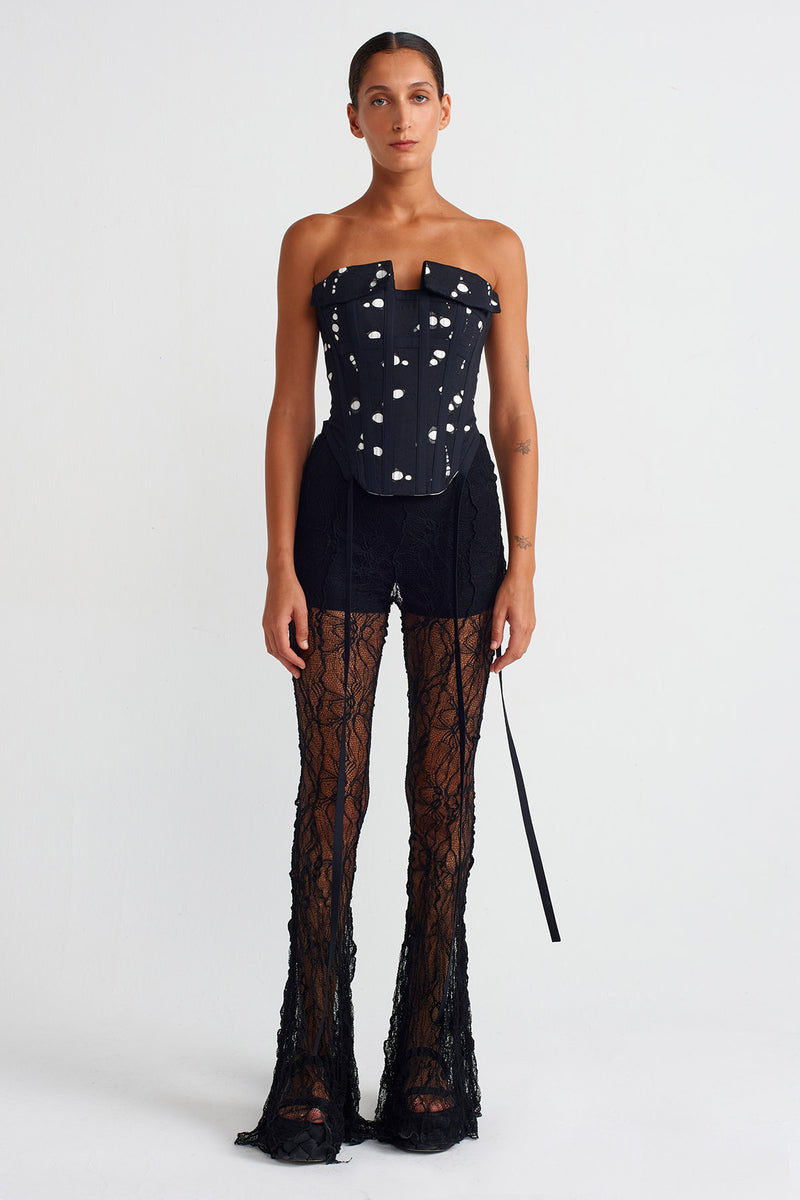 NU Corset Strapless Top Black