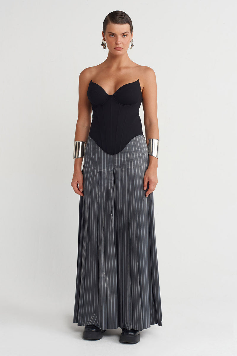 NU Strapless Corset With Bust Cups Black