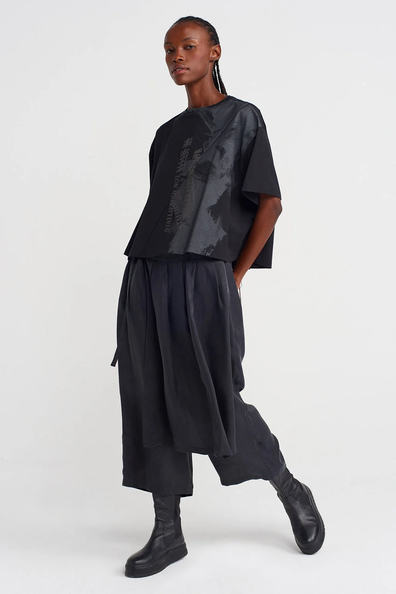 NU Printed Basic T-Shirt Black