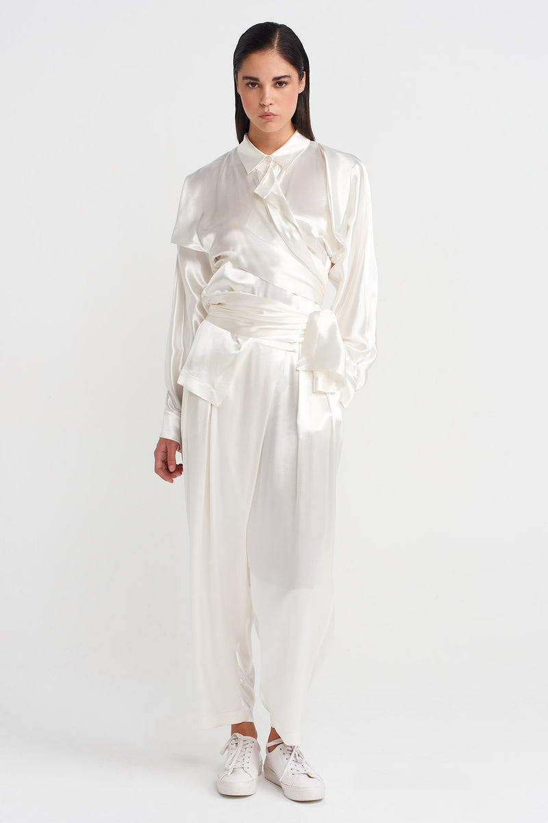 NU Satin Samurai Shirt Off White