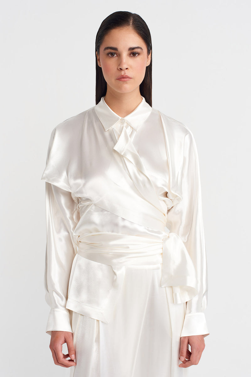NU Satin Samurai Shirt Off White