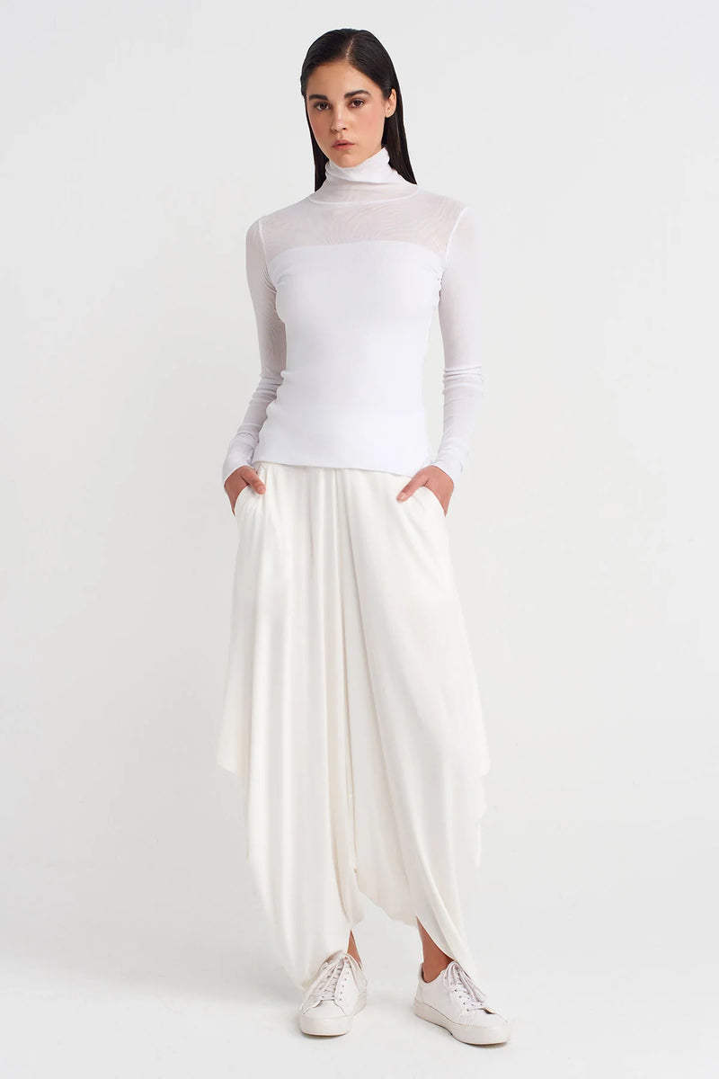 NU Double Layer Tulle Bodysuit Off White