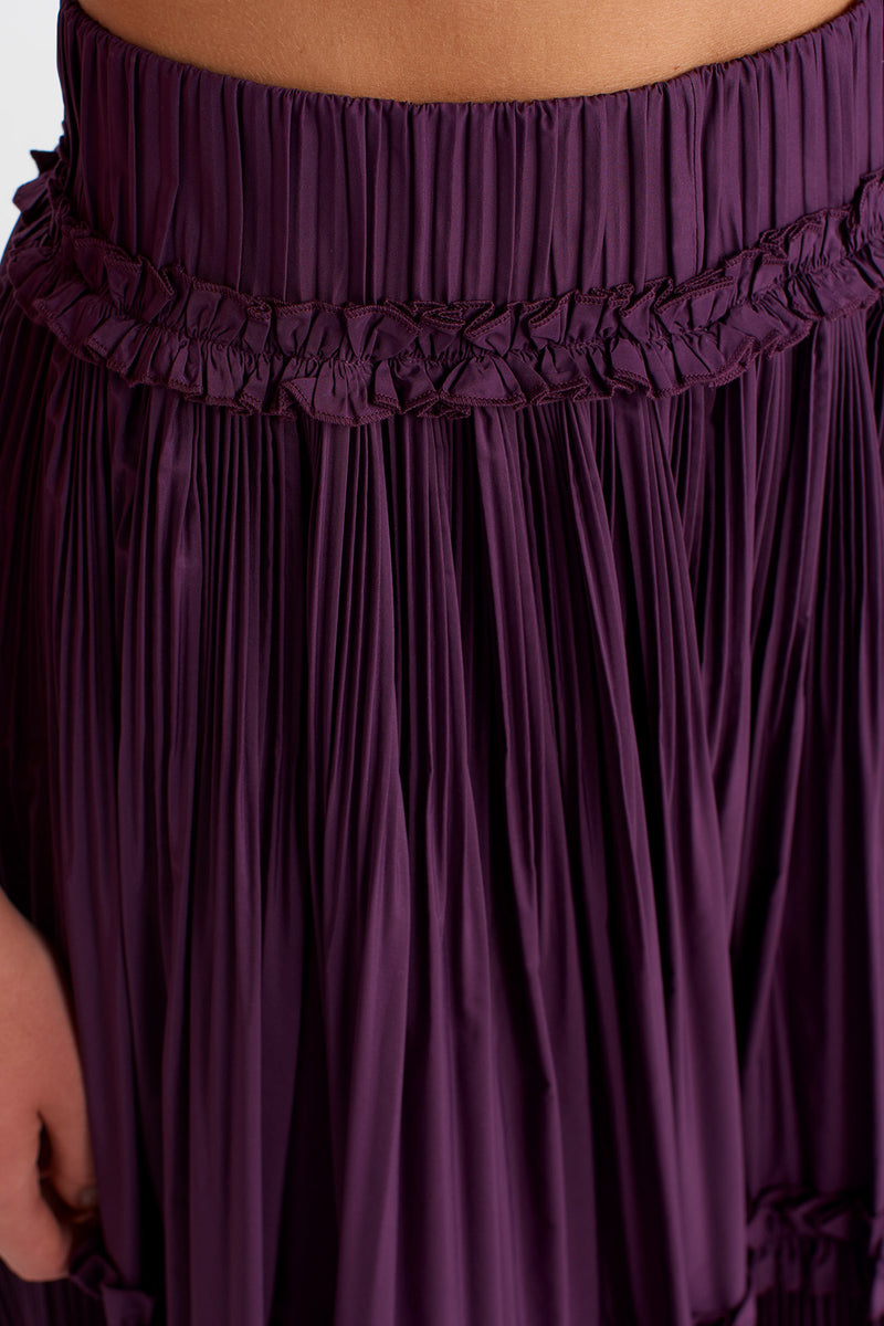 NU Wide-Leg Taffeta Trousers  Violet