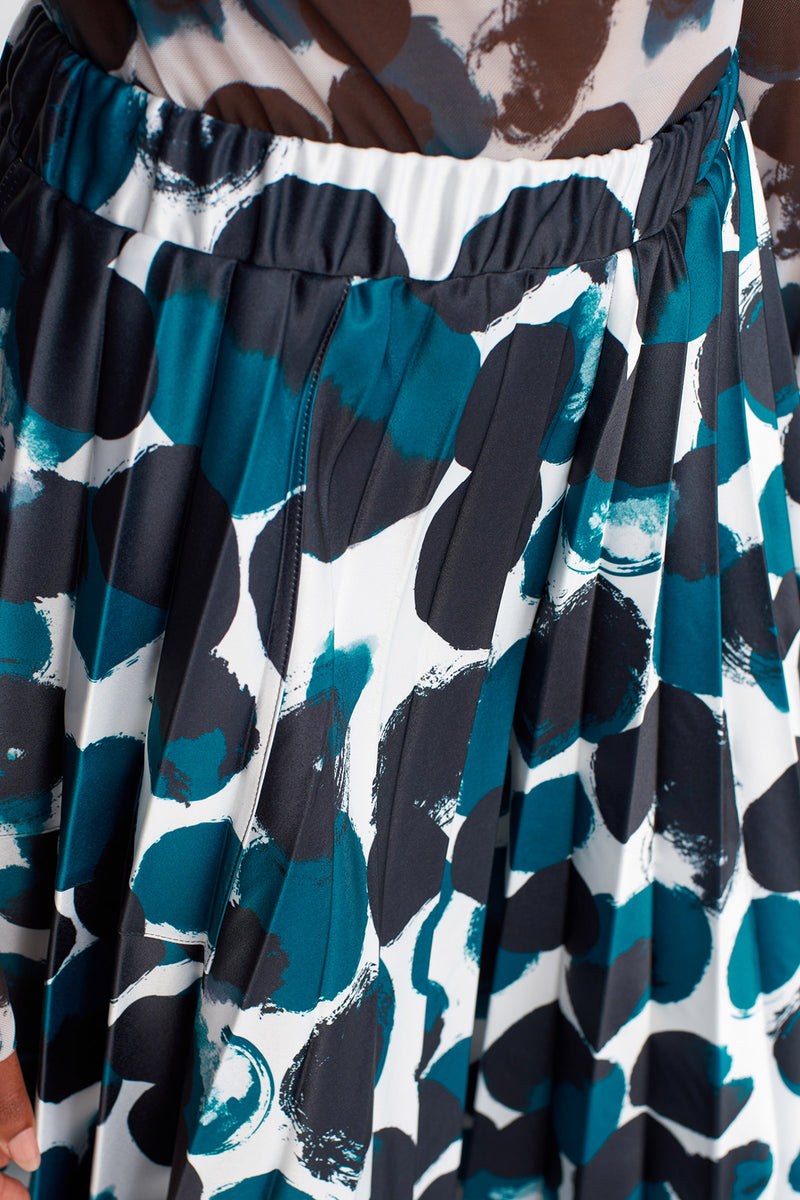 NU Patterned Pleated Trousers Multi Color