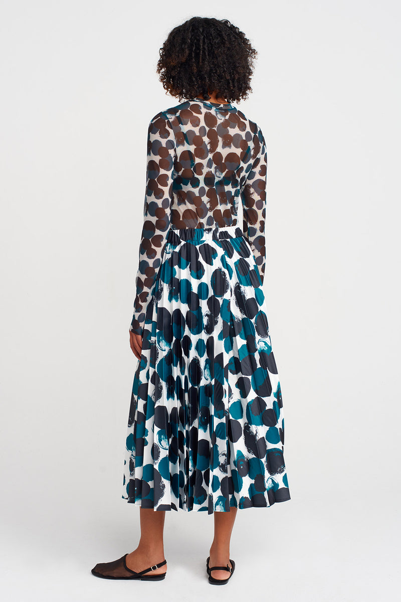 NU Patterned Pleated Trousers Multi Color