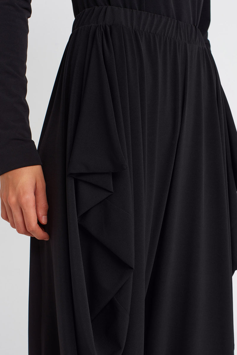 NU Draped Jersey Harem Pants Black