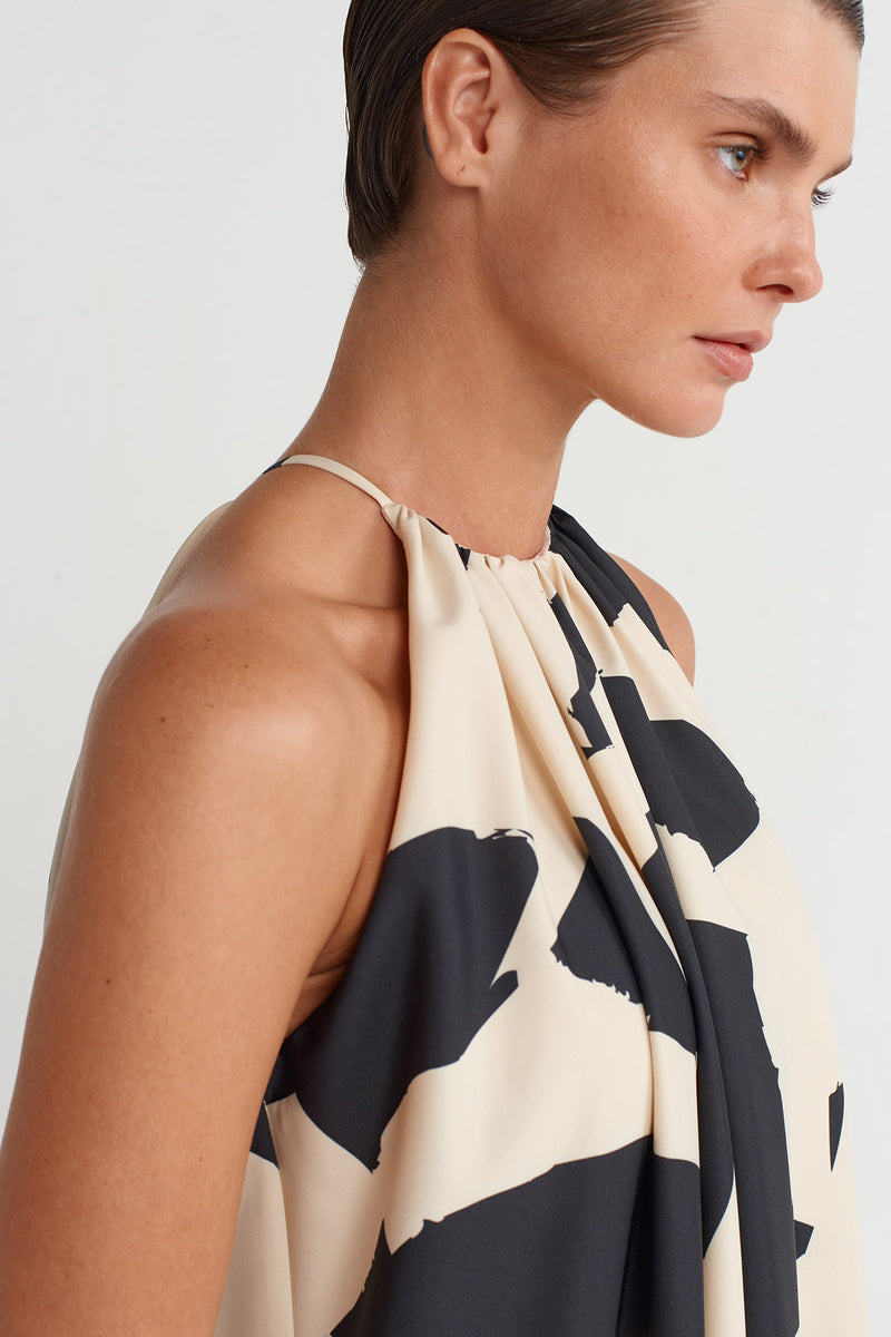 NU Patterned Long Balloon Dress Multi Color