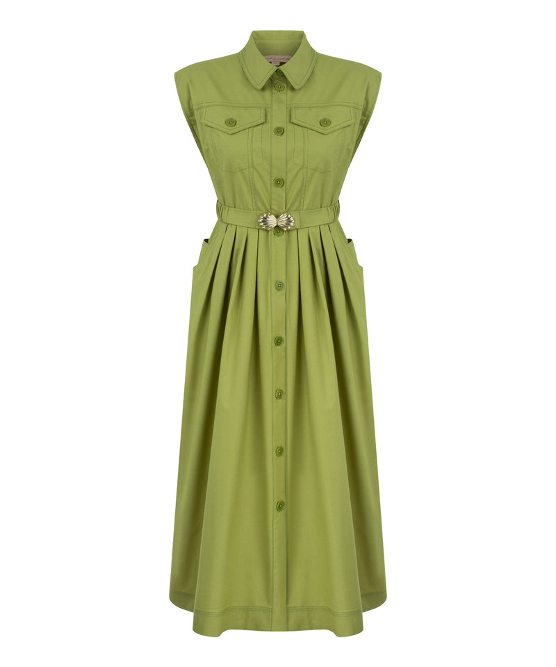 Machka Shirt Dress With Belt Accessories Olive