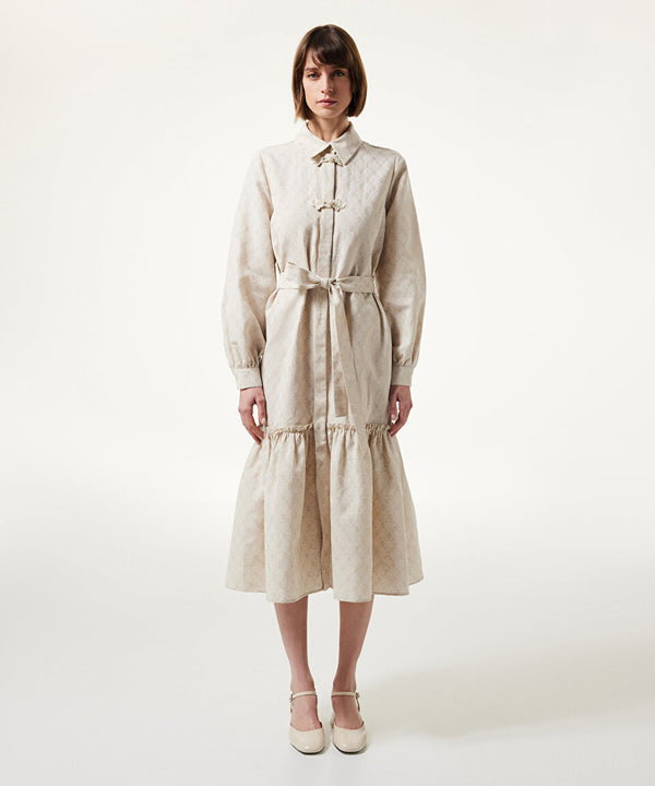 Machka Linen Blend Shirt Dress Beige