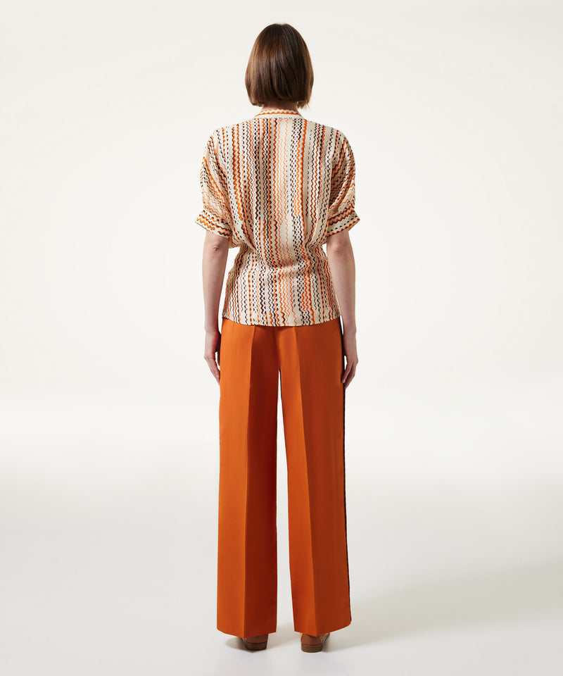 Machka Linen Blend Trousers Orange