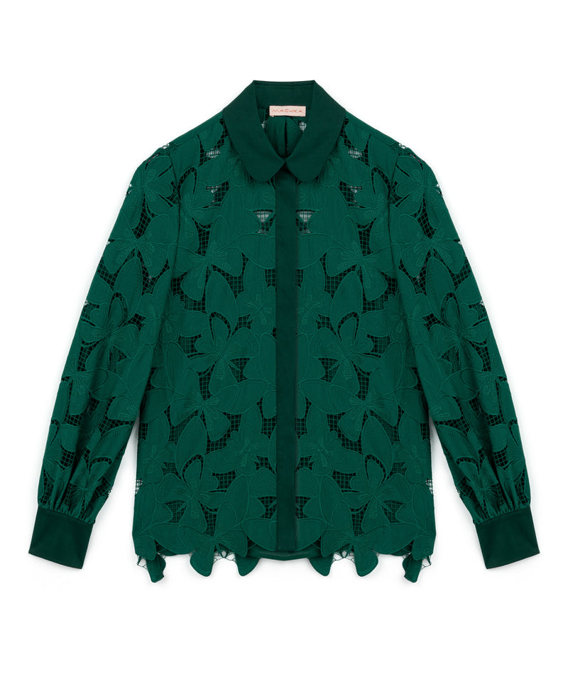 Machka Embroidered Shirt Dark Green