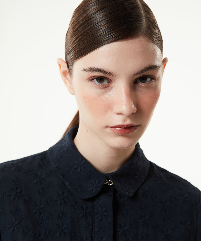 Machka Floral Embroidery Shirt Indigo