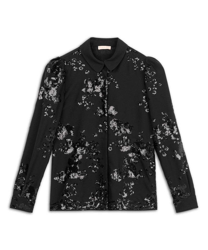 Machka Sequin Embroidered Shirt Black