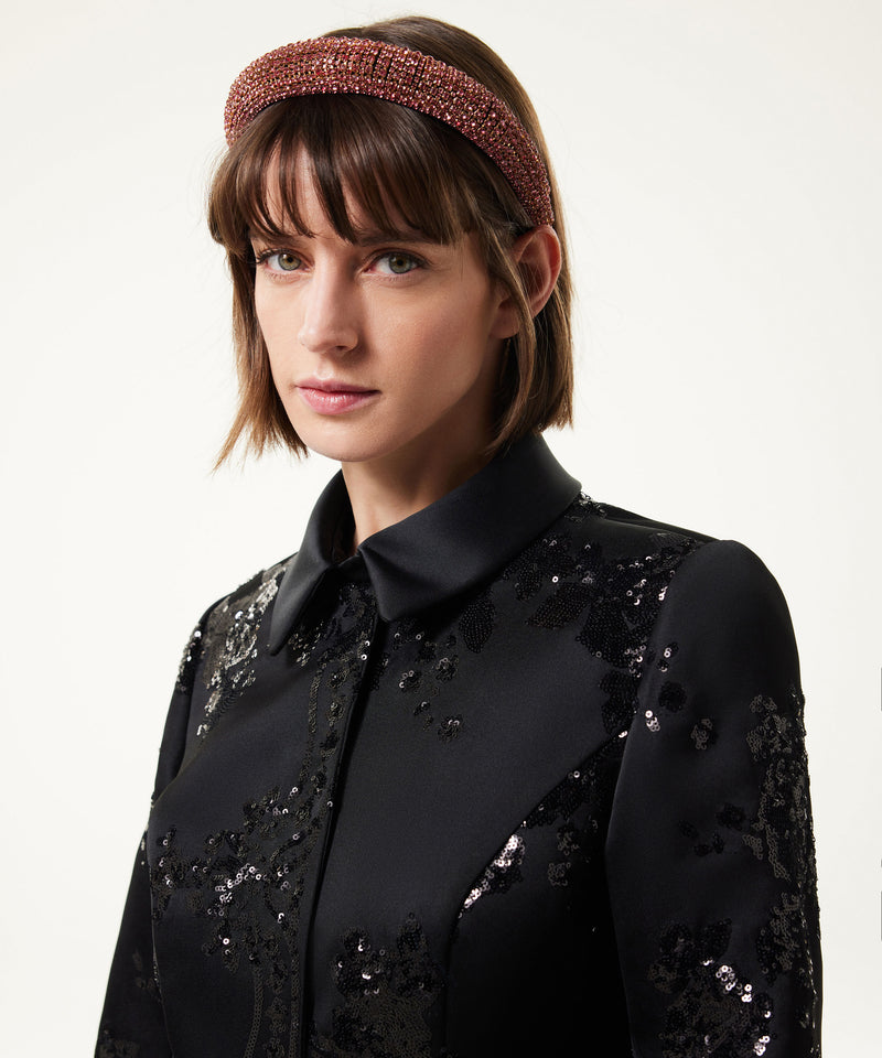 Machka Sequin Embroidered Shirt Black