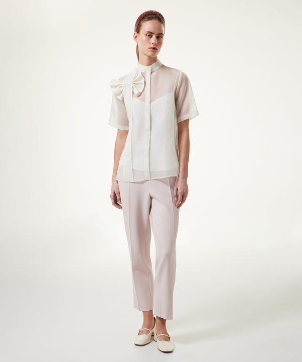 Machka Silk Shirt With Ribbon Off White