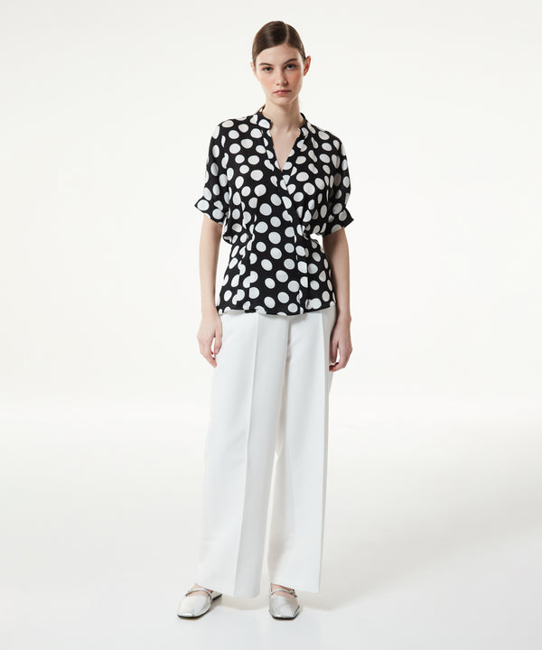 Machka Polka Dot Pattern Blouse Black