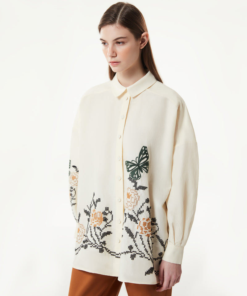 Machka Embroidered Oversize Shirt Oil