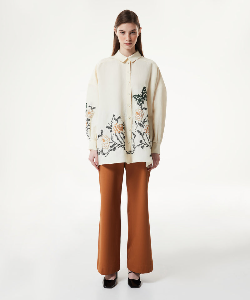 Machka Embroidered Oversize Shirt Oil