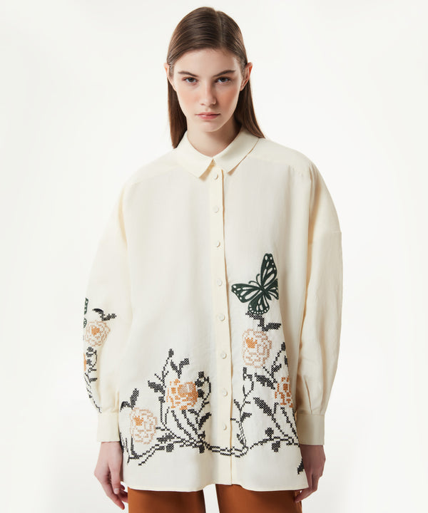 Machka Embroidered Oversize Shirt Oil