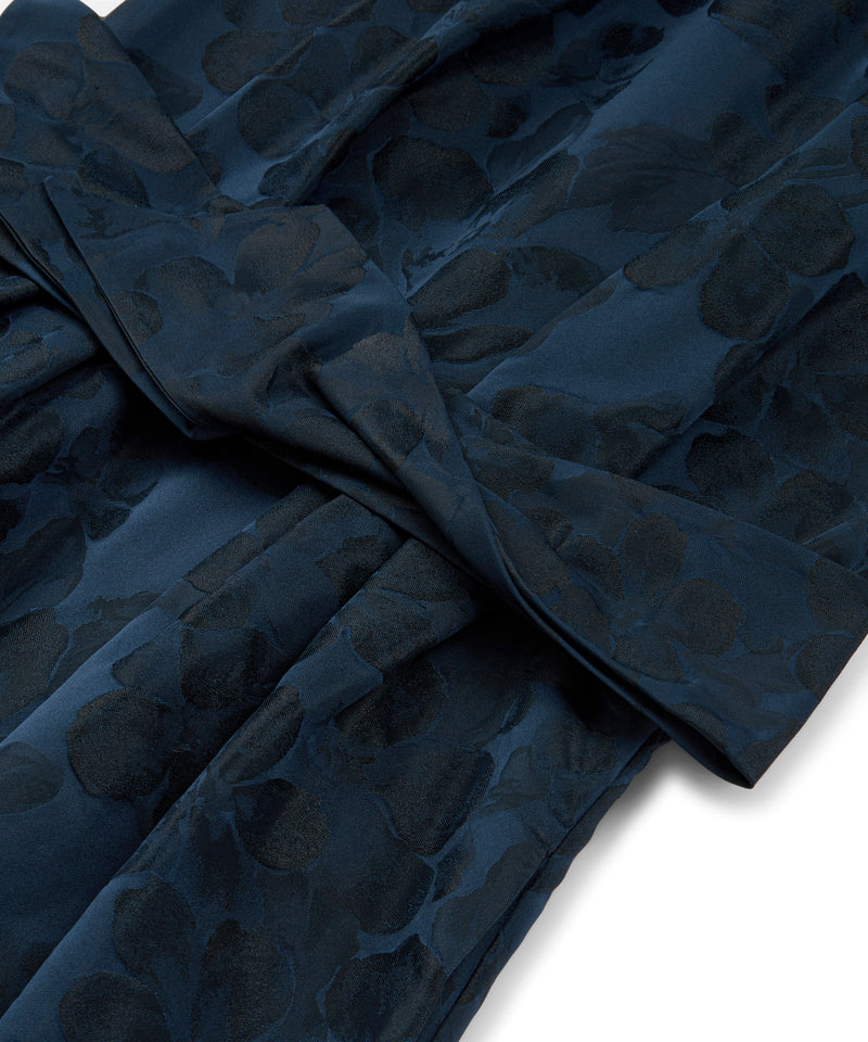 Machka Jacquard And Draped Dress Navy