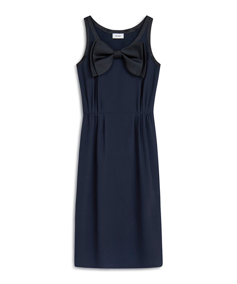 Machka Bow Crepe Dress Navy