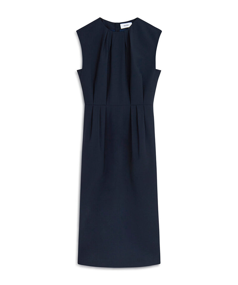 Machka Dress With Drape And Slit Details Navy