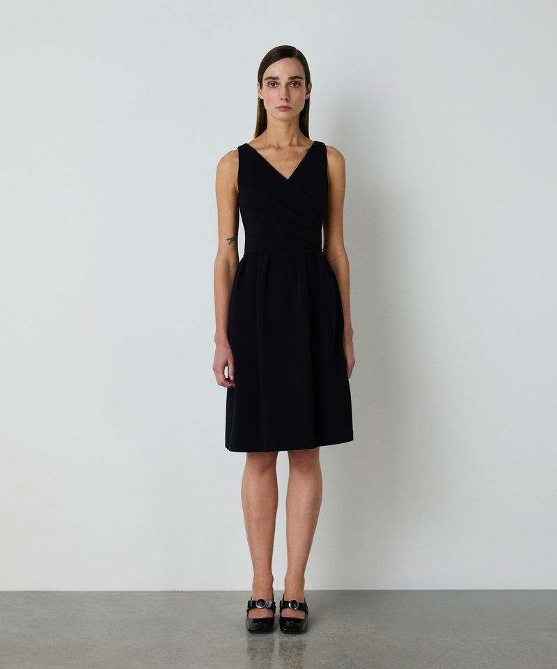 Machka Double Breasted Crepe Dress Black