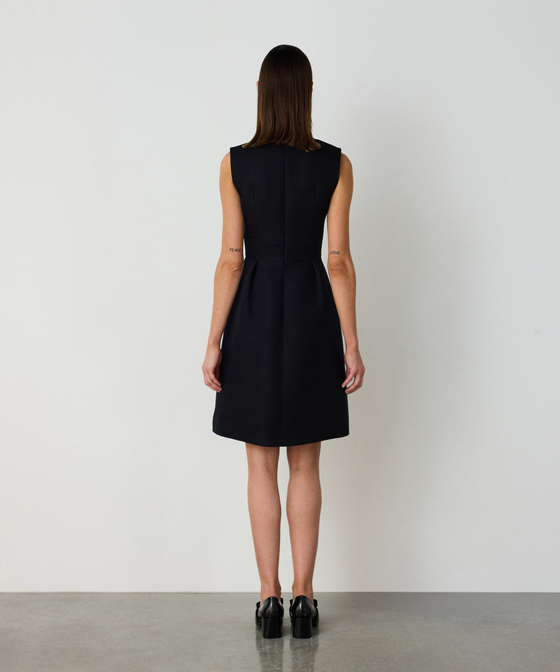 Machka Deep V-Neck Dress Black