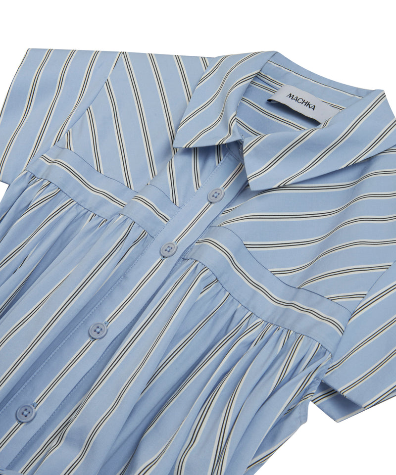 Machka Striped Poplin Dress Light Blue