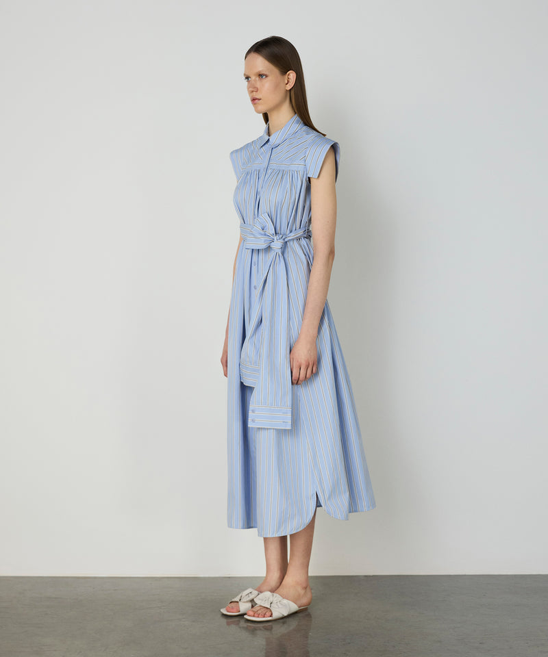 Machka Striped Poplin Dress Light Blue