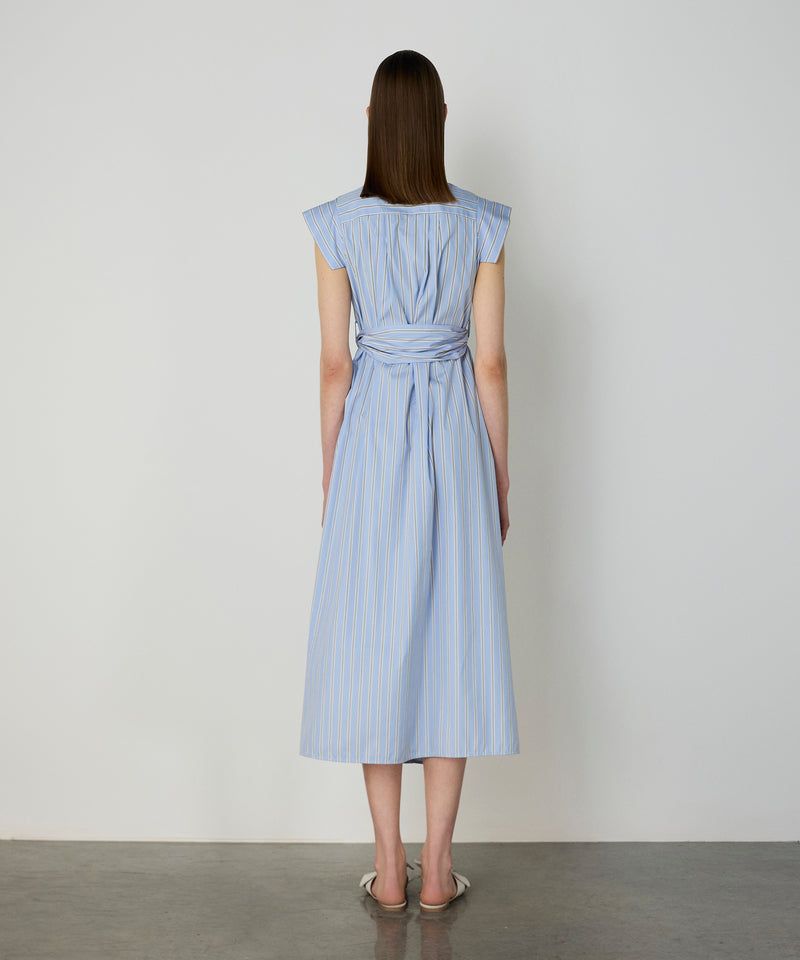 Machka Striped Poplin Dress Light Blue