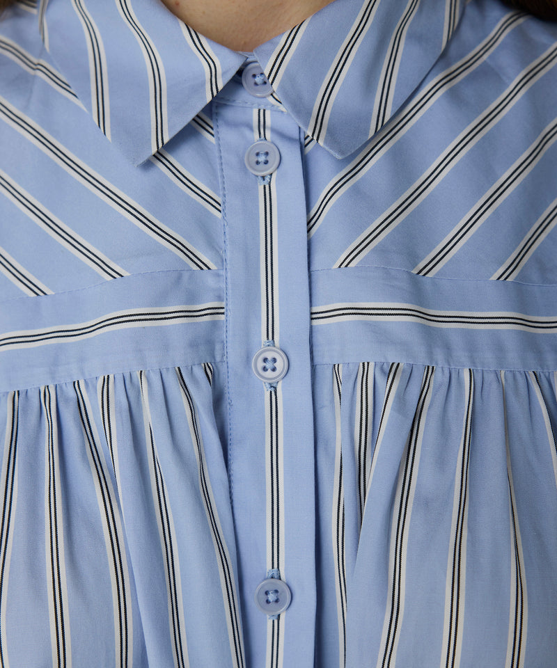 Machka Striped Poplin Dress Light Blue