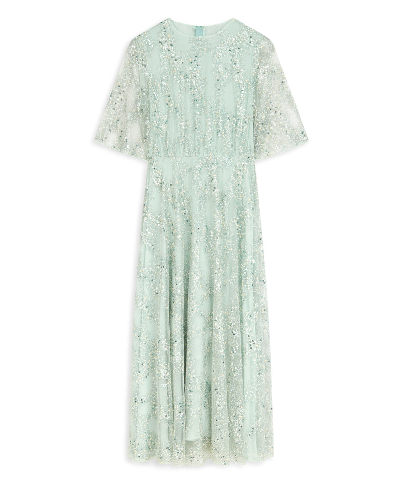 Machka Sequin-Embroidered Dress Light Blue