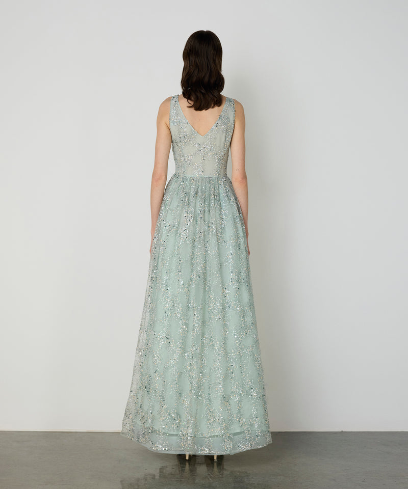 Machka Embroidered Double Breasted Dress Light Blue