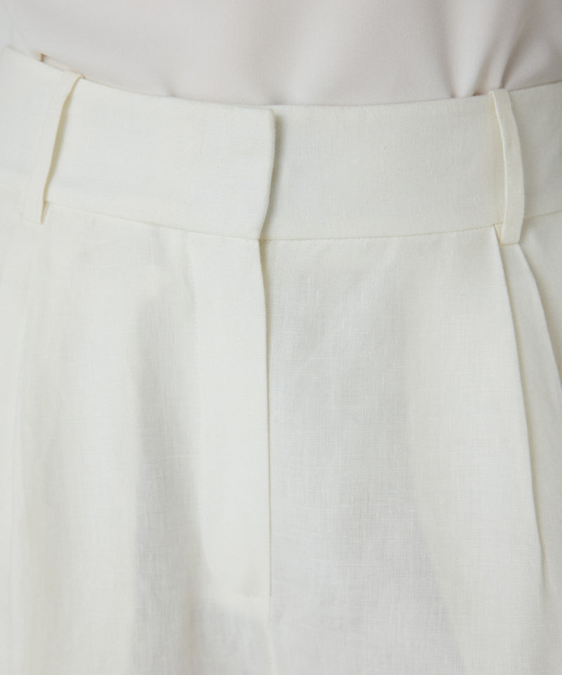 Machka Wide-Cut Linen Trousers White