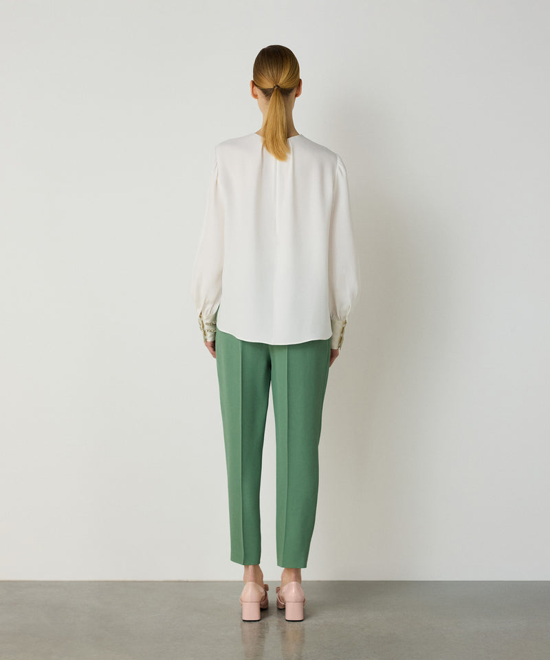 Machka Darted Crepe Trousers Green