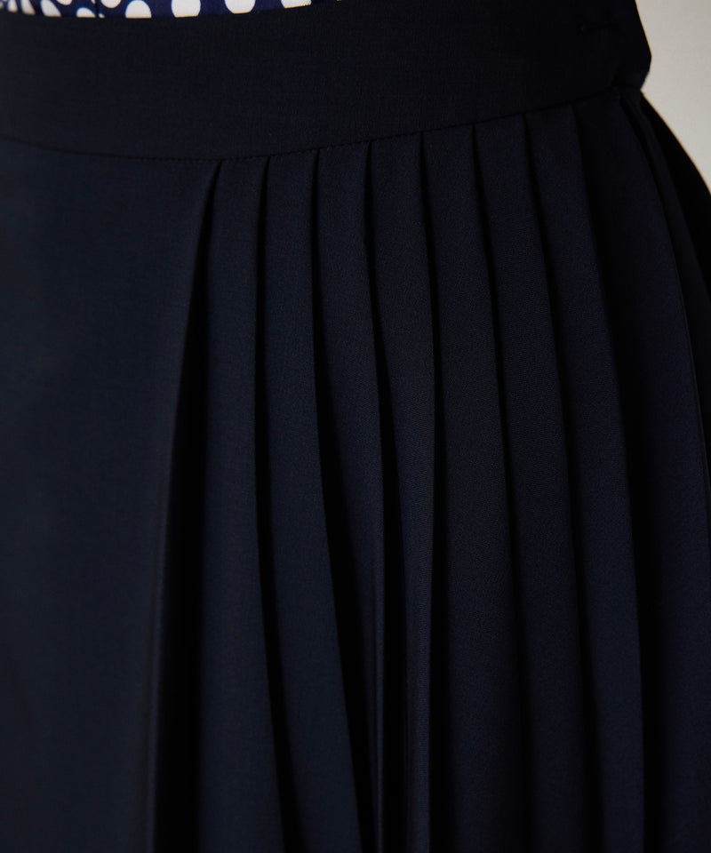 Machka Pleated Skirt Navy