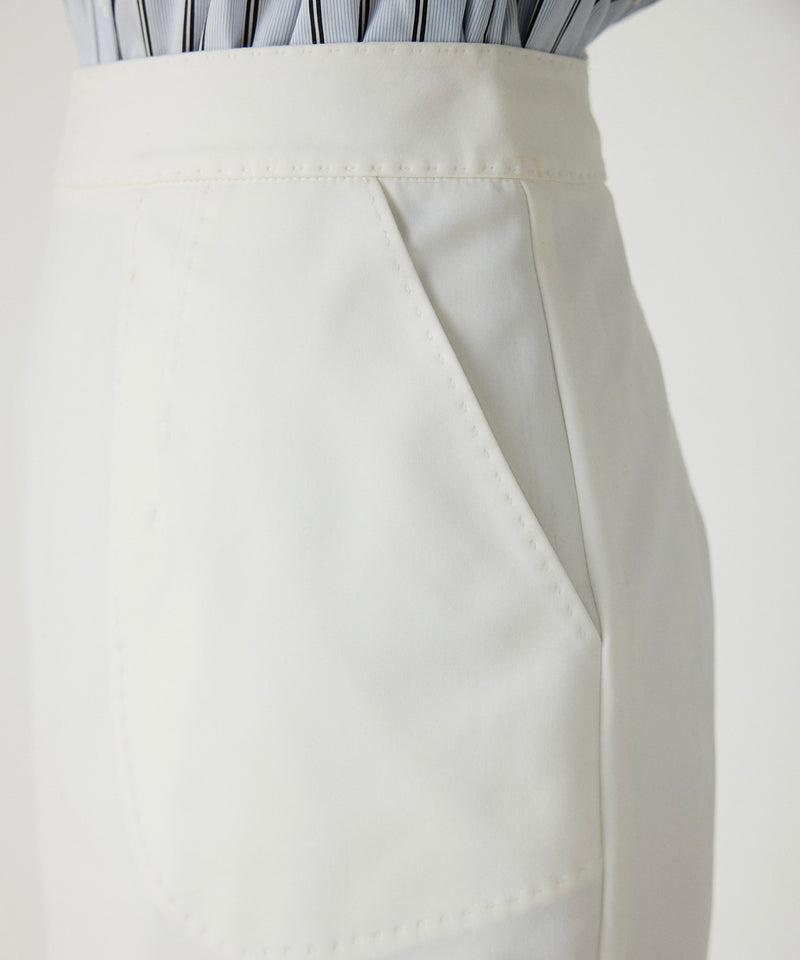 Machka Slit Pencil Skirt White