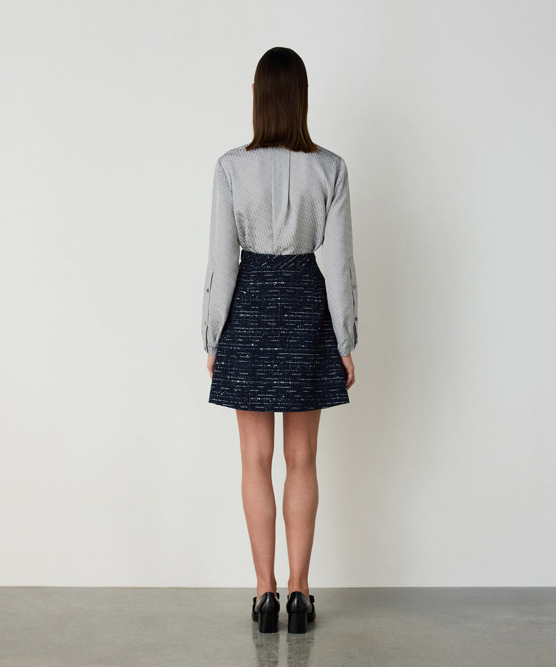 Machka Tweed Skirt Indigo