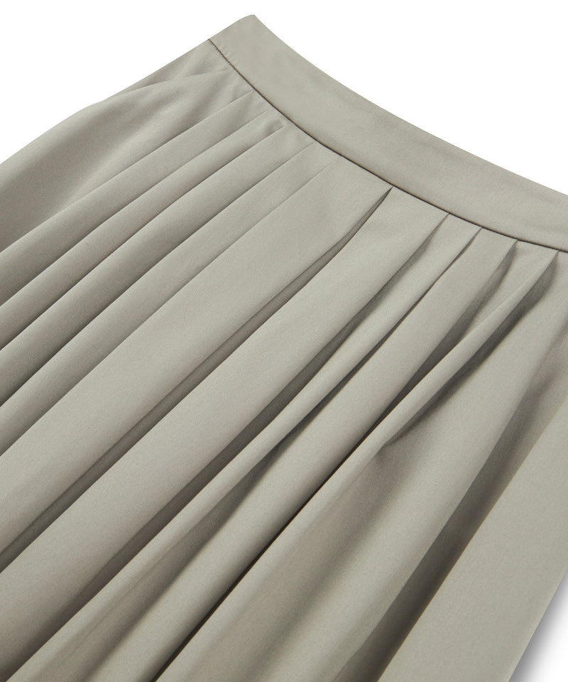 Machka Pleated A-Line Skirt Stone