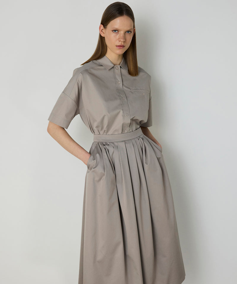 Machka Pleated A-Line Skirt Stone