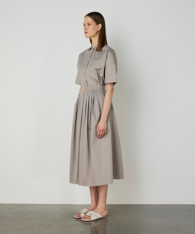 Machka Pleated A-Line Skirt Stone