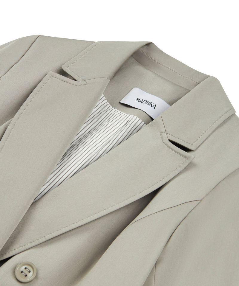 Machka Gabardine Blazer With Wide Pockets Stone