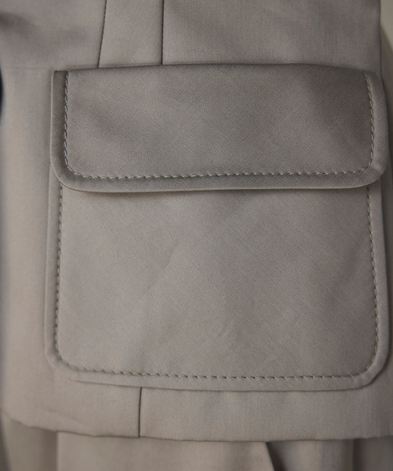 Machka Gabardine Blazer With Wide Pockets Stone